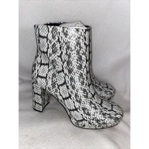 Justfab bootie Snake Platform 10 Animal Ankle Boot Francine Zip Sexy NWOT 8.5 - Picture 1 of 8